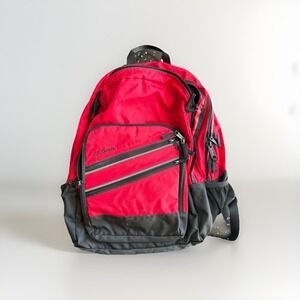L.L.Bean Red Backpack Multi Pocket School Travel Daypack Sturdy Nylon